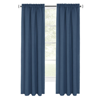 Panneau de rideau simple semi-diaphane avec passe-tringle