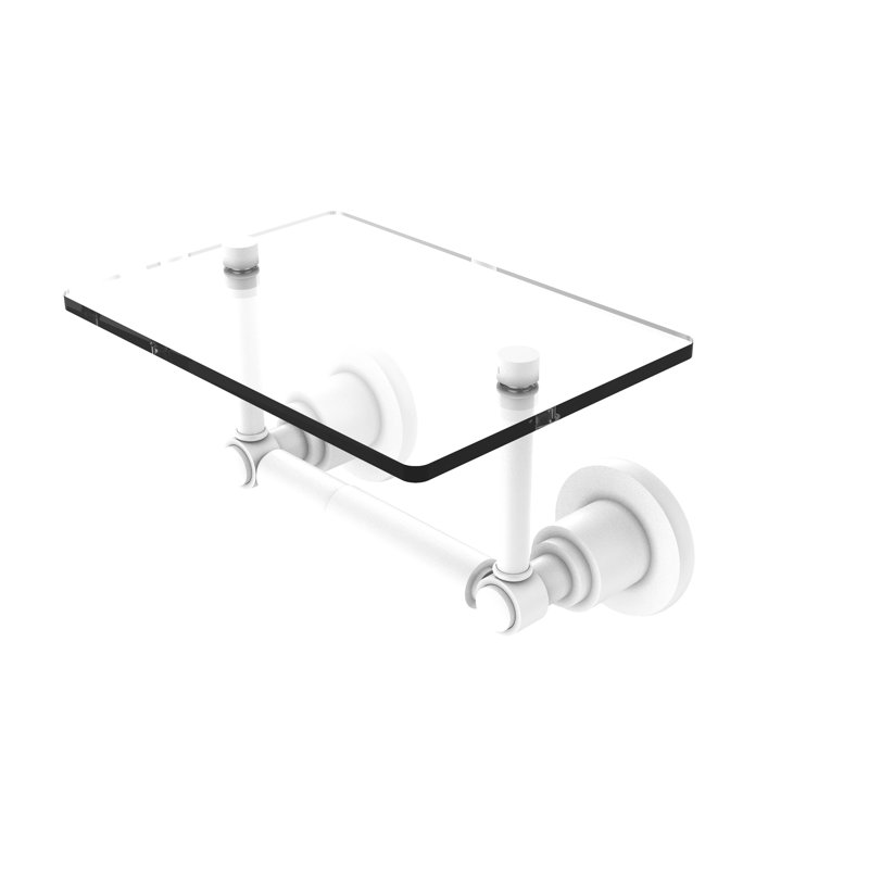 Porte-papier hygiénique 2 poteaux fixé au mur Arviso, Blanc mat