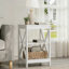 Table de bout haute 23,6 po avec tablettes de rangement ouvertes, H 23,6 po x l 15,8 po x P 15,8 po (ensemble de 2)-1905030587-1905479792