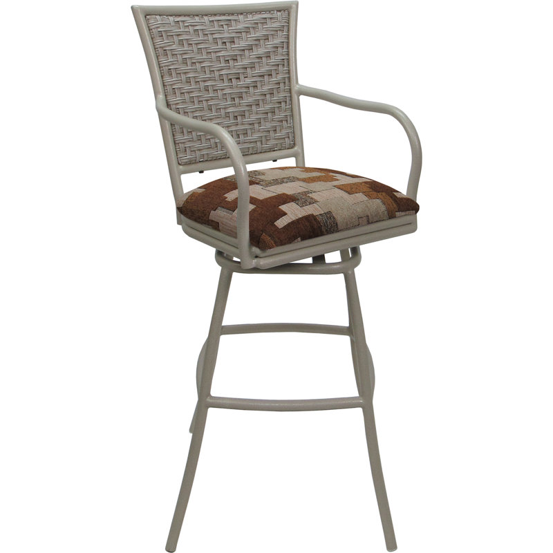 Tabouret pivotant d'extérieur très haut - 34 po, Beige, Brun