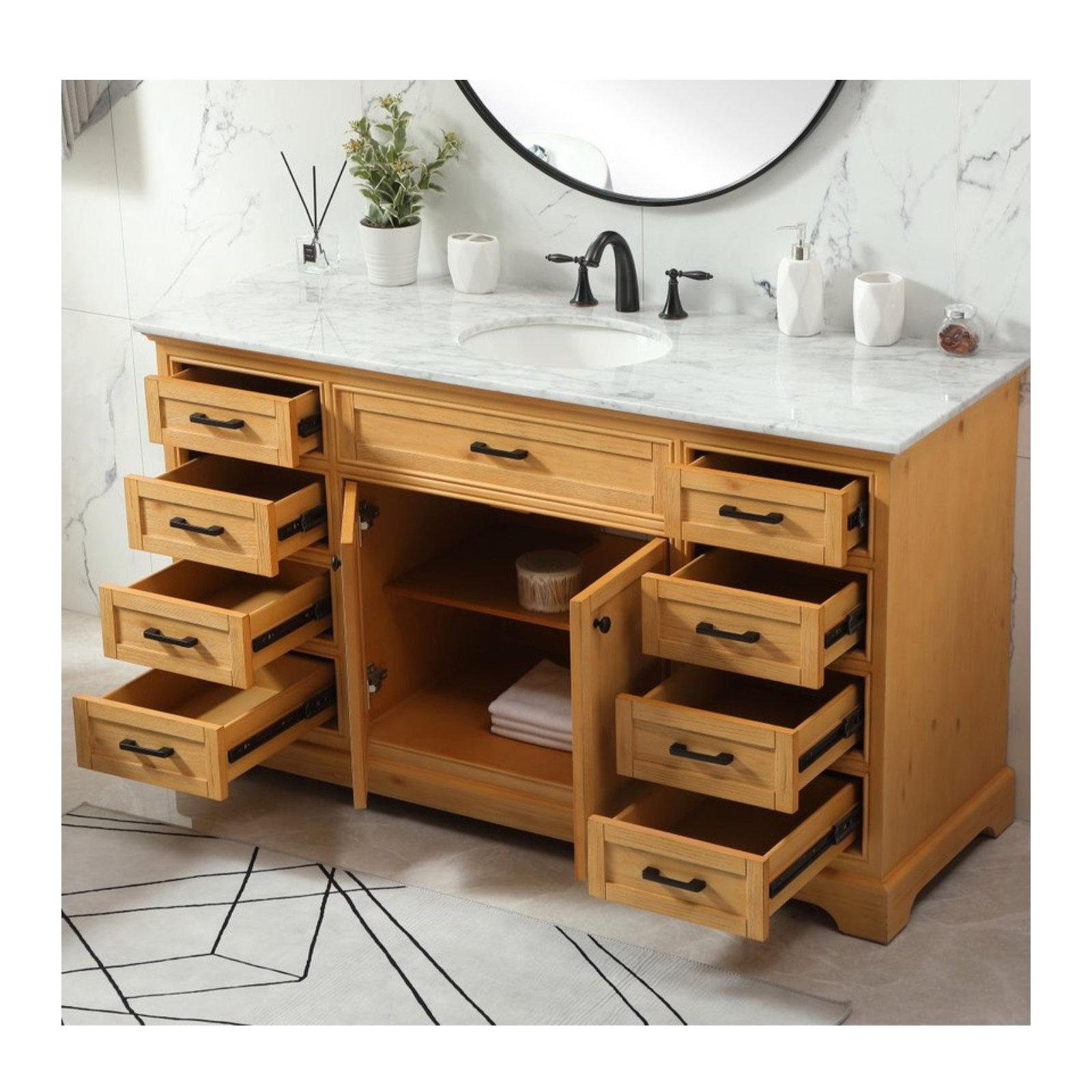 Hermes 60'' Single Bathroom Vanity, Natural