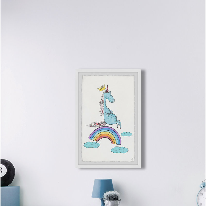 Cress Unicorn Rainbow - Single Picture Frame Painting, 45cm H x 38cm W