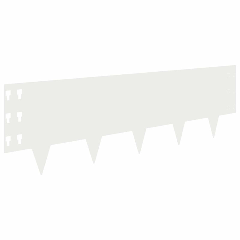 100 cm W Steel Lawn Edging Fencing with 30, 30cm H x 100cm W, White