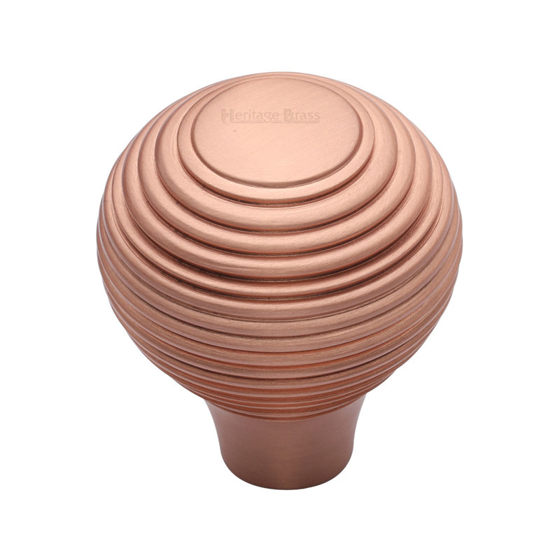 Heritage Brass Heritage Cabinet Knob Reeded Design, Satin Rose, 3.8cm