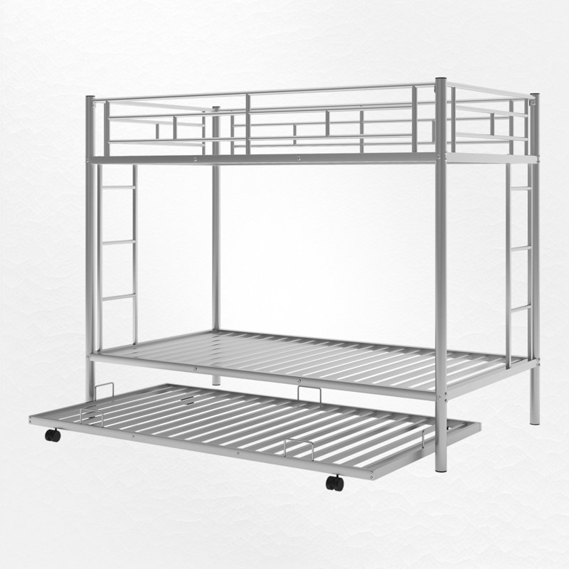 Lechlade Kids Twin Over Twin Bunk Bed, Silver