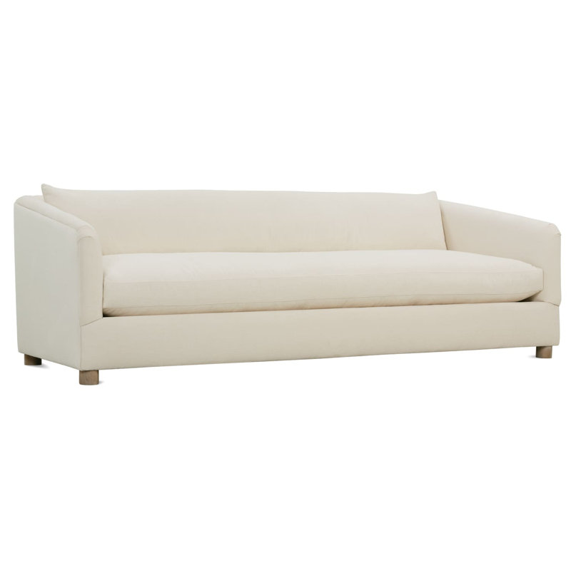 Canapé Kyndel, Velours performance blanc os (BF100-43), Chêne blanchi, H 30 po x l 96 po x P 40 po