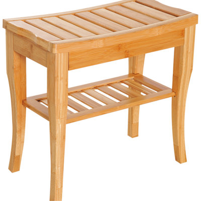 Long tabouret de spa avec rangement - crée une expérience de douche luxueuse avec tablette de 20,05 po compacte et sécuritaire pour la salle de bain