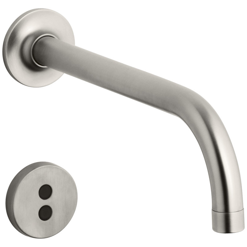 Purist Wall-Mount Commercial Bathroom Sink Faucet Trim with 9" 90-Degree Spout and Insight Technology, Vibrant Stainless
