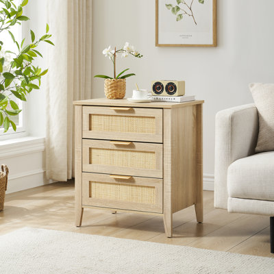 55.1cm W Solid Wood Bedside Table