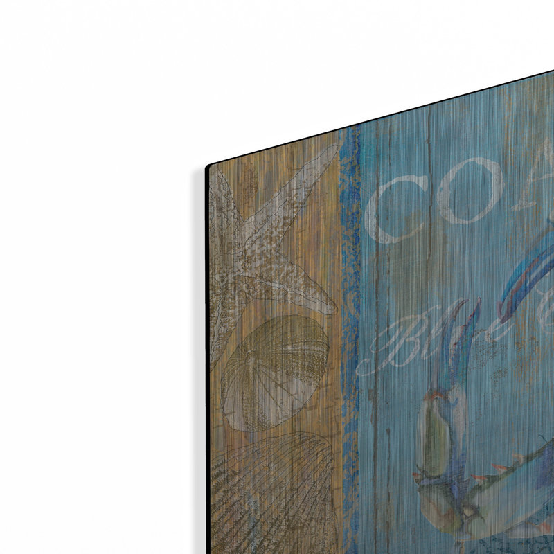  «Crab And Sea» par Art Licensing Studio, art mural en métal, 24 po x 24 po, H 24 po x l 24 po