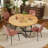 Round Dining Table Set with Velvet Upholstery Chairs-896957267-896957279-892995272