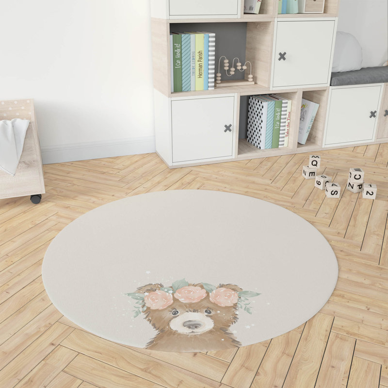 Tapis de jeu Bearly, Ivoire / brun / rose