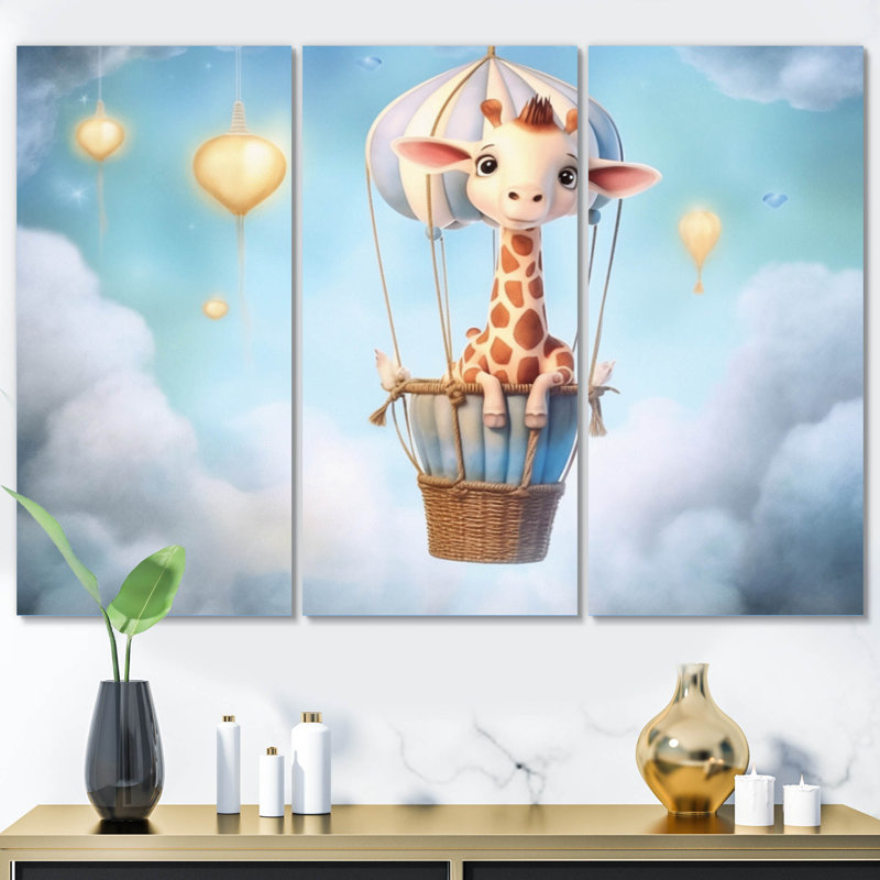 Ensemble de décoration murale chambre d'enfant Girafe I - Children, H 32 po x l 48 po x P 1 po