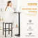 Counter Height Bar Stools Set of 2,Modern Kitchen Bar Stools, Metal Legs Backless Saddle Stool Chair