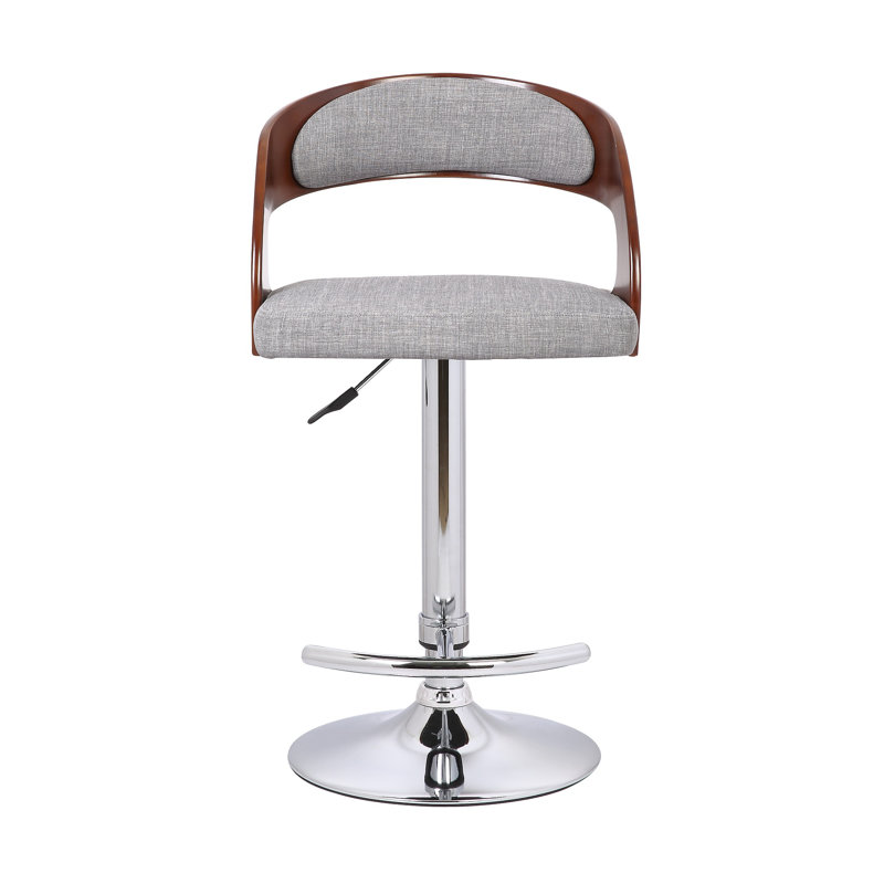 Swivel Upholstered Linen Adjustable Height Counter Stool