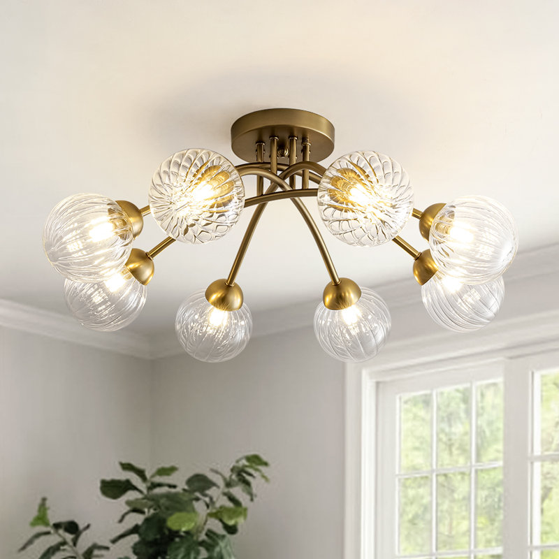 Plafonnier semi-encastré 8 lumières