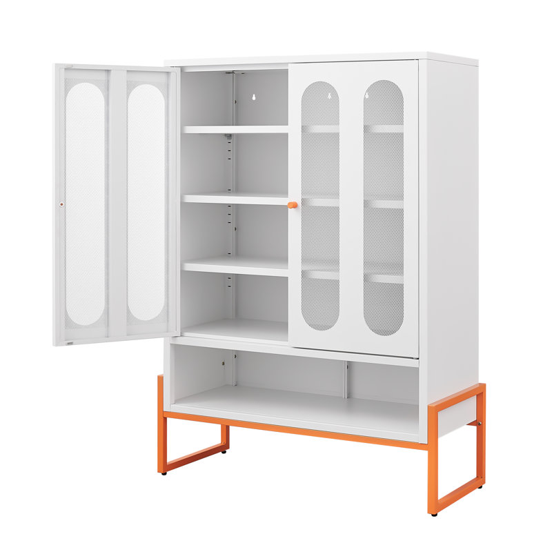 Armoire à chaussures à porte double avec tablettes réglables Modern Minimalist