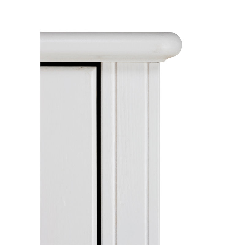 Fitzgerald 45cm W Solid Wood Bedside Table, White 
