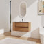 Meuble-lavabo mural 36 po avec lavabo en céramique-382014257