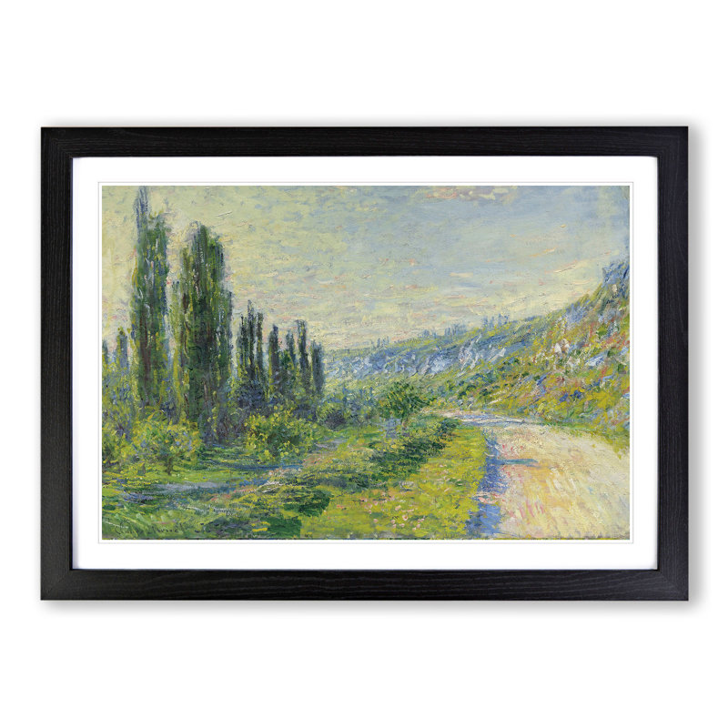 Lane in the Country by Claude Monet - Picture Frame Painting, Black Framed, 36cm H x 48cm W x 2cm D