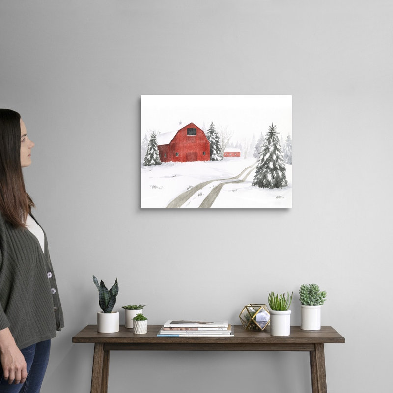 Reproduction d’art sur toile Evergreen Farm II par Grace Popp, H 18 po x l 24 po x P 1,25 po, Toile tendue
