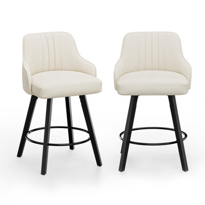Modern Upholstered Swivel Bar Stool