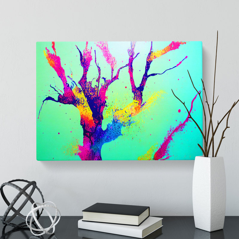 Dreamy Colourful Tree Abstract - Wrapped Canvas, 40cm H x 60cm W x 3cm D