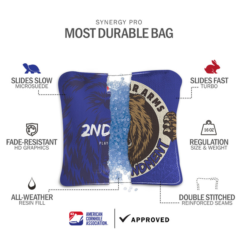 2Nd That Synergy Pro Cornhole Sacs, Bleu
