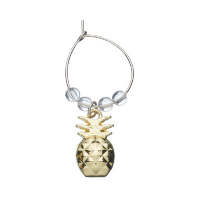 Tropical Pineapple and Flamingo Wine Charm
