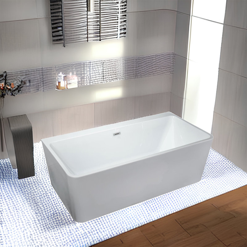 Baignoire de trempage autoportante en acrylique 55 po x 28,74 po