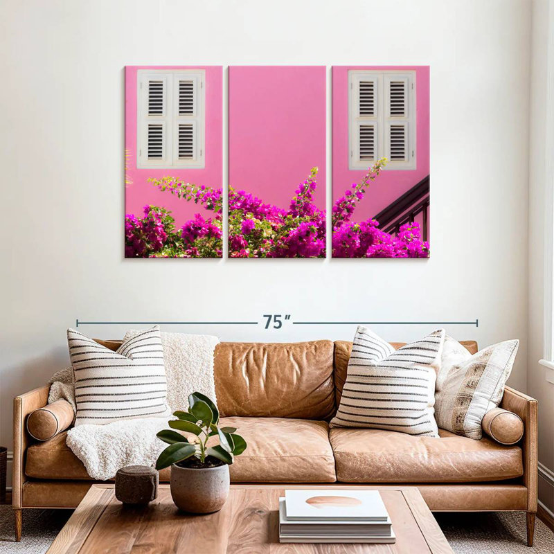 Lilie Bubble Gum Pink House, 36" H x 57" W