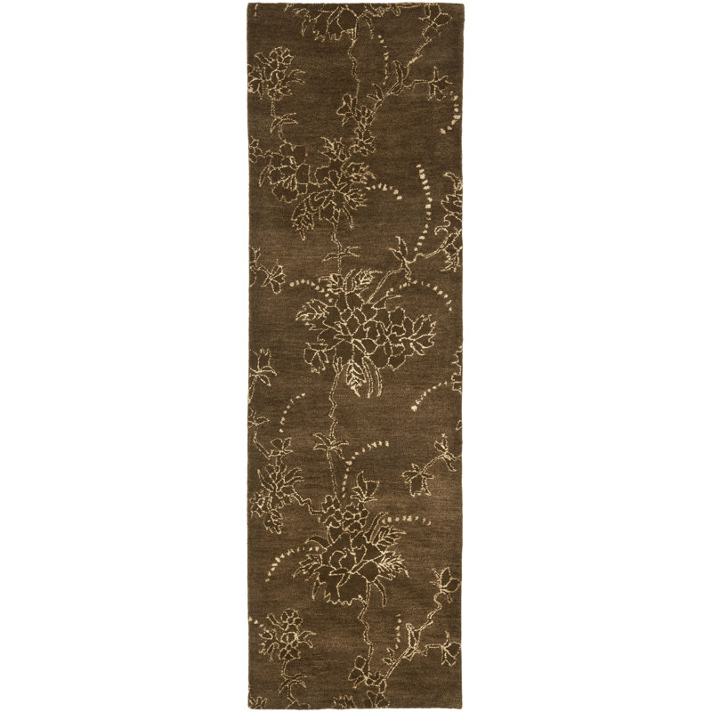 Tapis en laine / coton / viscose touffeté à la main Avayah Soho, Tapis de couloir 2 pi 6 po x 12 pi