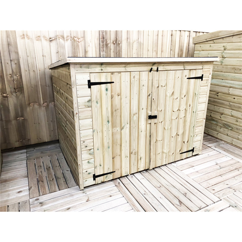 Marlborough 8 X 2 Pressure Treated Tongue And Groove Bike Store With Double Doors