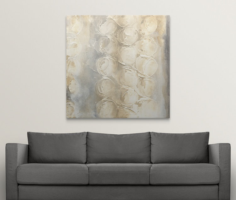 «Neutral Circles II» par Chris Paschke, reproduction d'art, H 20 po x l 20 po x P 1,5 po, Toile