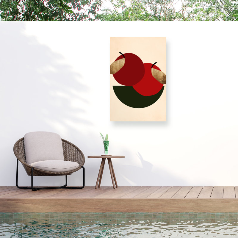 Kubistika  Two Red Apples Outdoor  Canvas, H 16 po x l 24 po