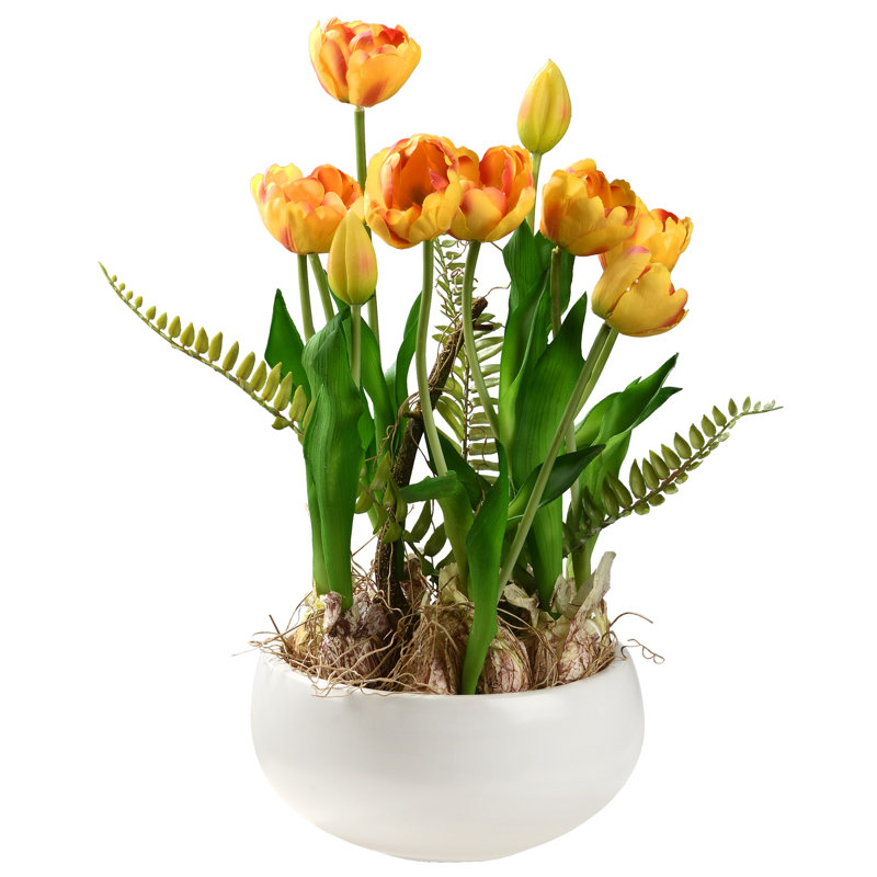 Arrangement floral de tulipes en pot