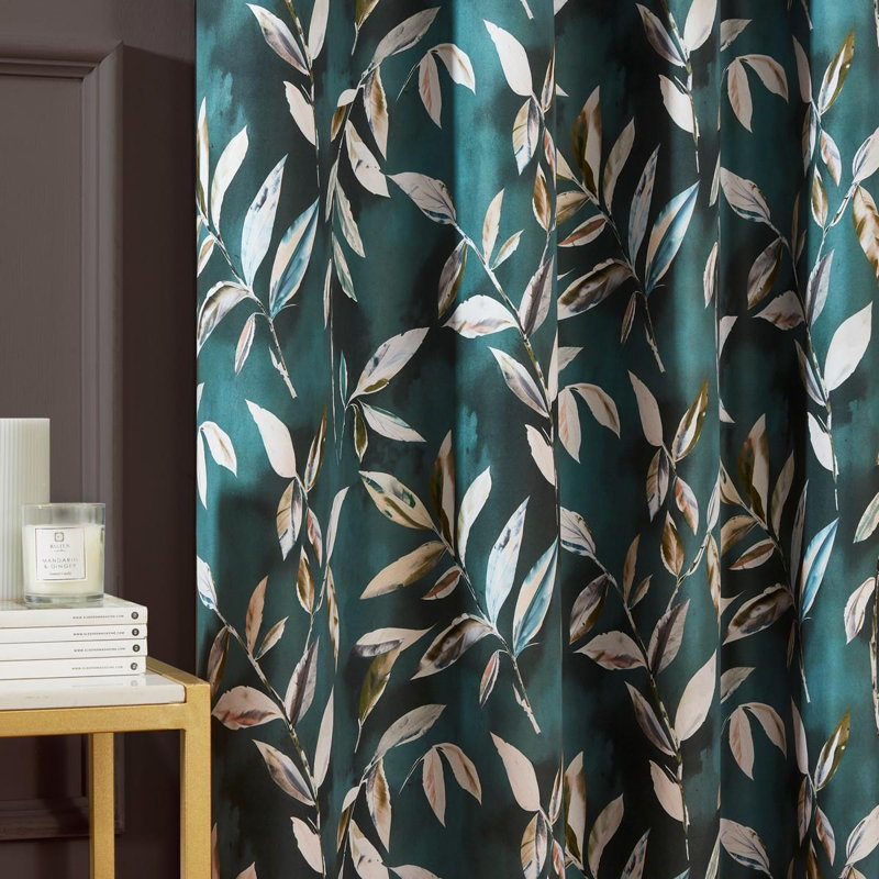 Blackout Curtain Panel Pair, Green, 116.84cm Width x 182.88cm Drop