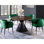 Chaise d'appoint en velours vert avec garniture dorée 1pc, chaise d'appoint de cuisine de salle à manger
