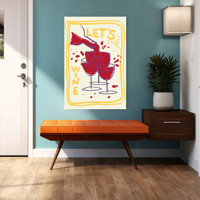 Let'S Wine Together Playful Contemporary Wall Art
