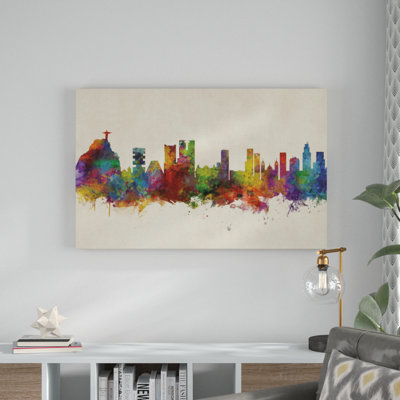 « rio de janeiro horizon brésil », impression sur toile tendue en beige