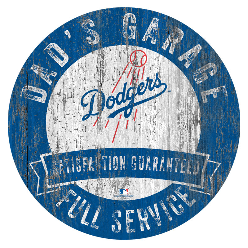 Le garage de papa, impression sur bois MLB, Dodgers de Los Angeles