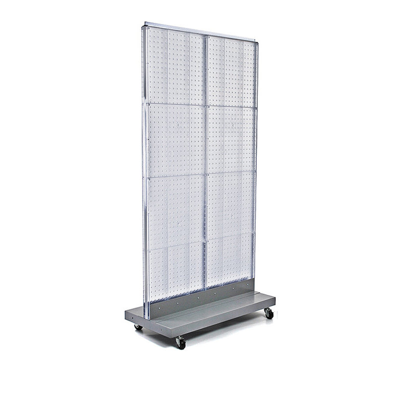 Présentoir à panneau double à double face sur base à roulettes. Dimensions du panneau combiné: l 32 po x H 60 po