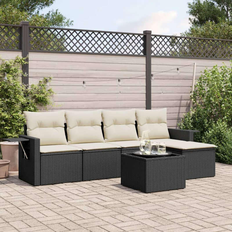 Ensemble de canapé de jardin modulaire en rotin PE 6 pièces Vidaxl