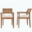 Ensemble repas d'extérieur en bois d'acacia 7 pièces avec chaises et banc ergonomiques