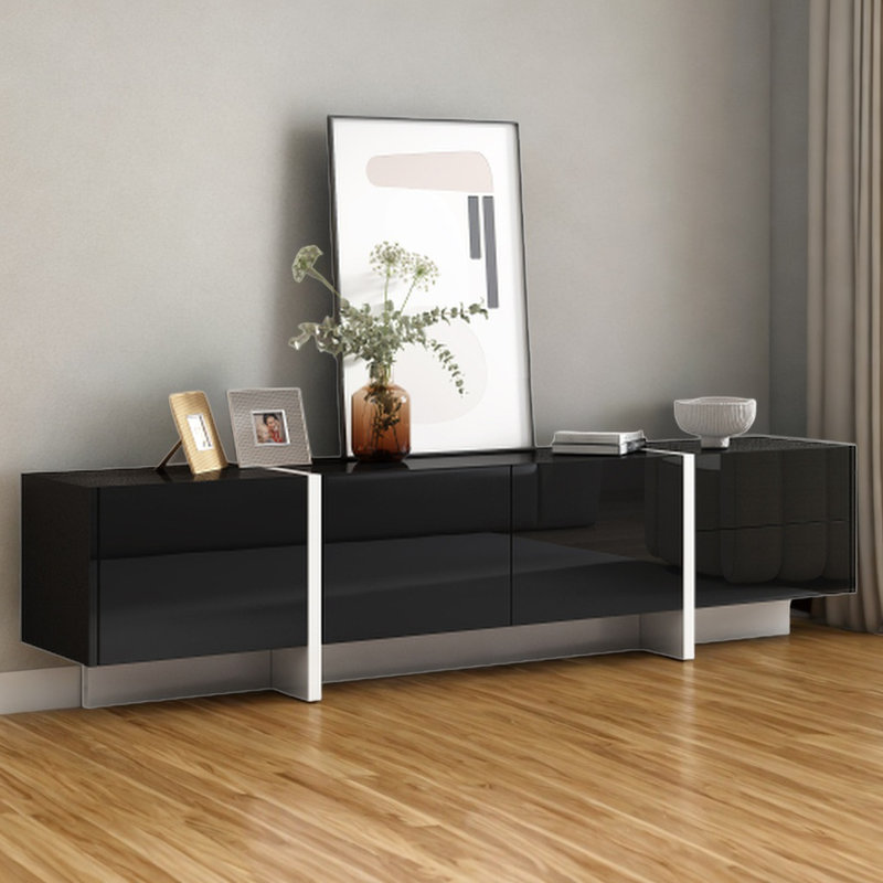Crédence de rangement Ikem l 74,8 po, Noir