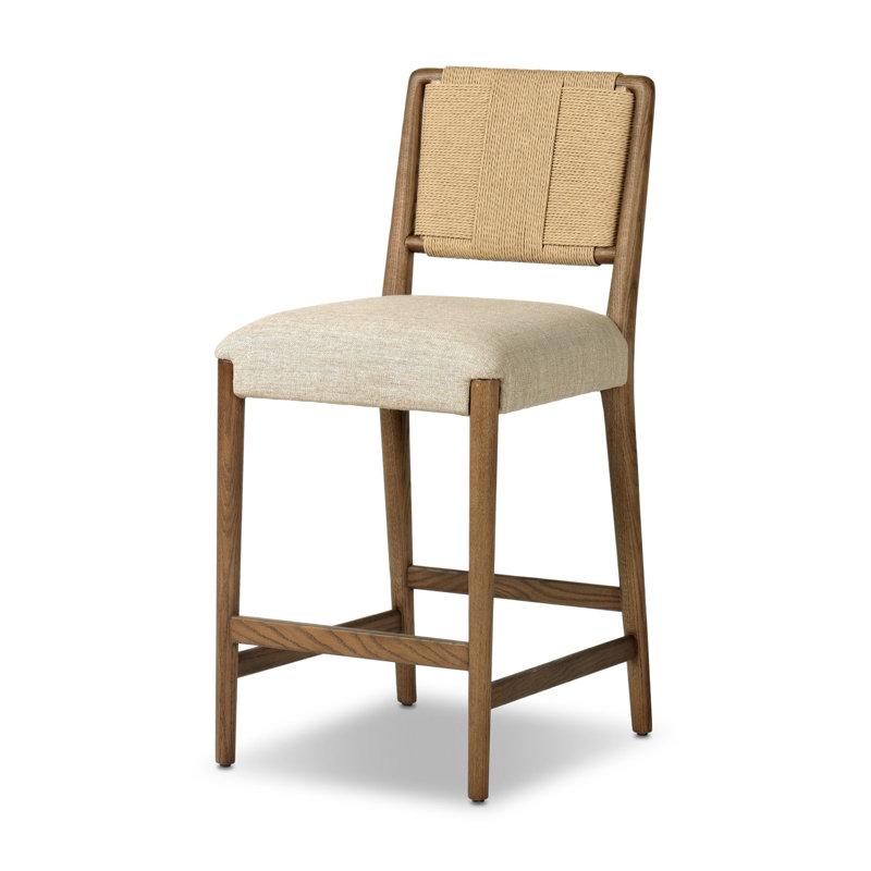 Tabouret Rothala, Tabouret de comptoir (hauteur de siège de 27 po), Beige, Brun