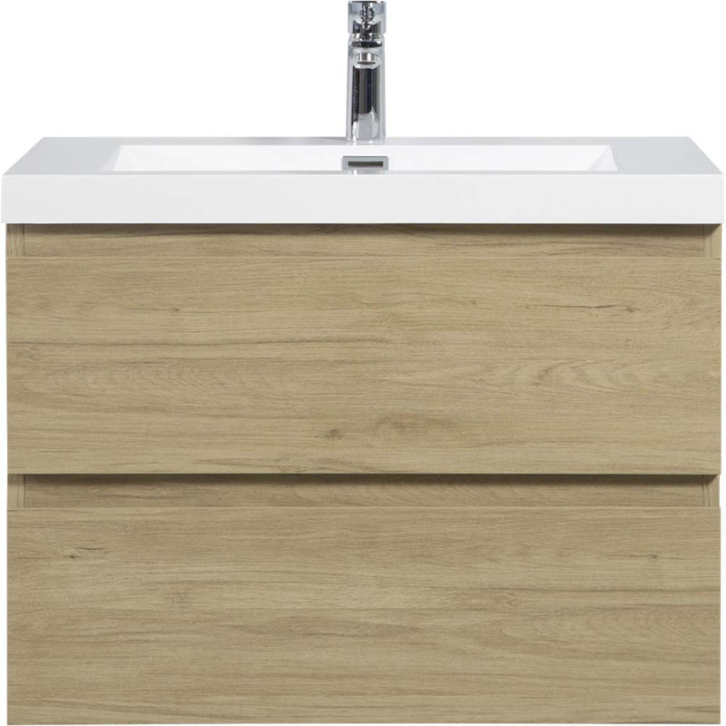 Meuble-lavabo mural avec lavabo, Chêne