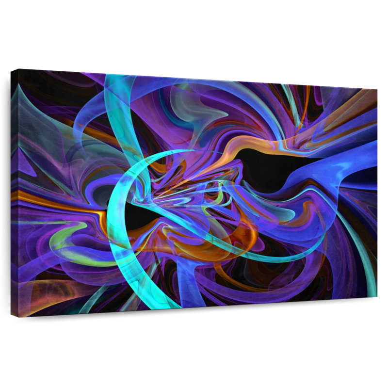 Avery Neon Vortex Abstract, 34" H x 51" W