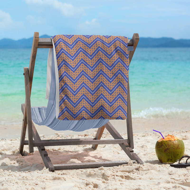 Serviette de plage Stephenie, Bleu / orange