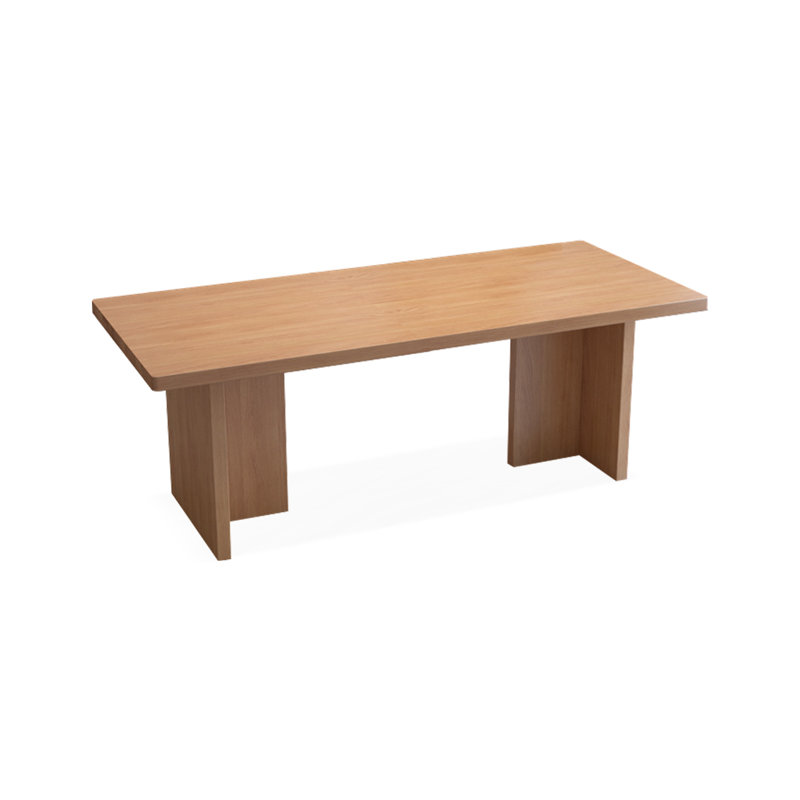 Brown Rectangular Solid Wood desk, 29.53" H x 78.74" W x 33.46" D